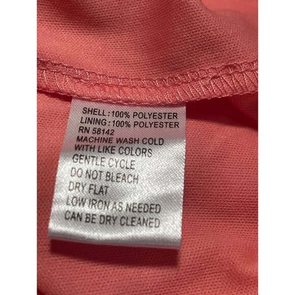 London Times Coral Lace Floral Dress Size 8 3/4 Sleeve Scoop Neck Fully Lined - Picture 6 of 6